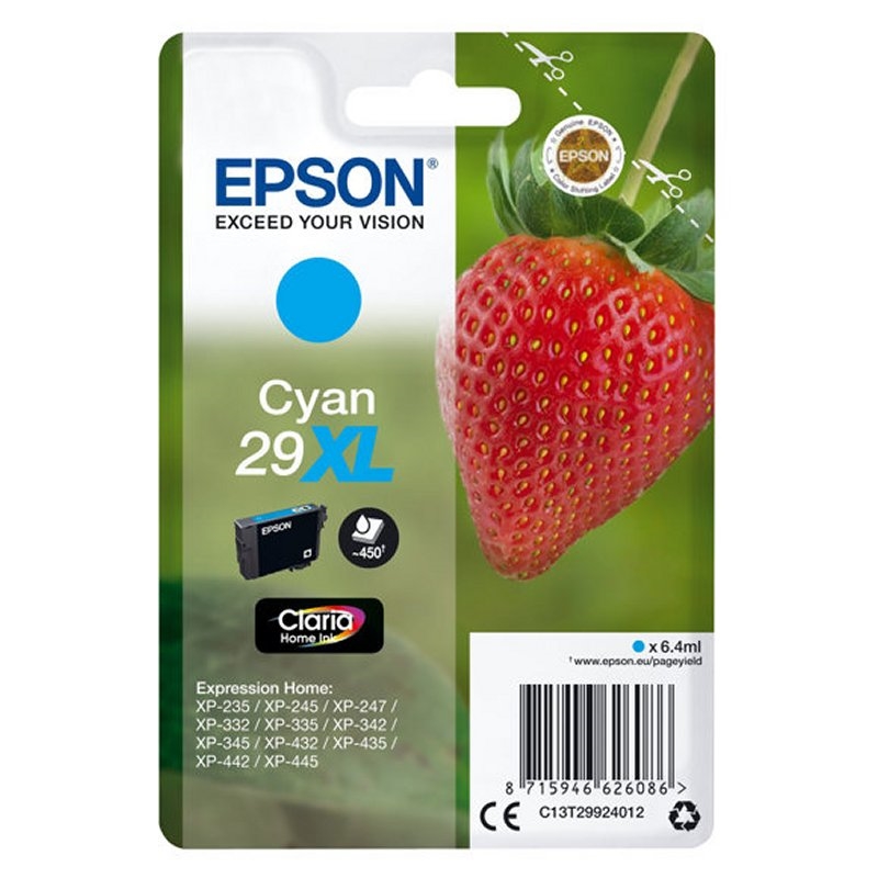 Epson Cartucho T2992XL Cyan Epson Cartucho T2992XL Cyan