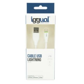 iggual cable USB-A/Lightning 100 cm blanco