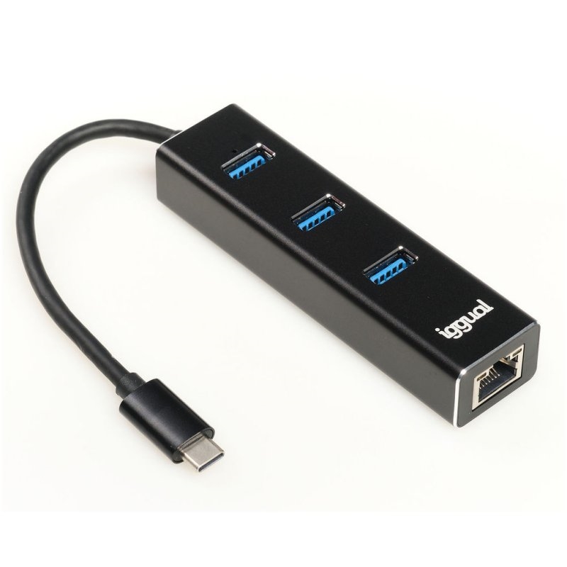 iggual Hub tipo C x 3 puertos USB 3.1+RJ45 Gigabit iggual Hub tipo C x 3 puertos USB 3.1+RJ45 Gigabit