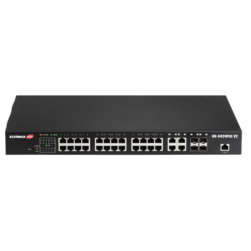 Edimax PRO GS-5424PLC V2 Switch 24xGB PoE+ 4xSFP Edimax PRO GS-5424PLC V2 Switch 24xGB PoE+ 4xSFP