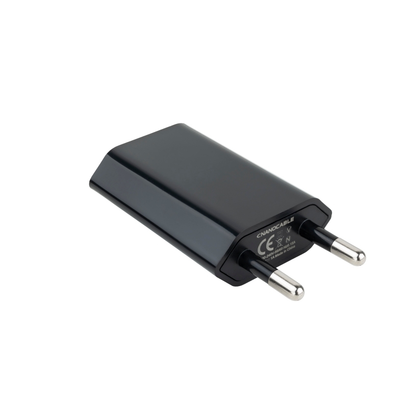 Nanocable Mini Cargador USB Ipod /Iphone 5V-1A Neg Nanocable Mini Cargador USB Ipod /Iphone 5V-1A Neg