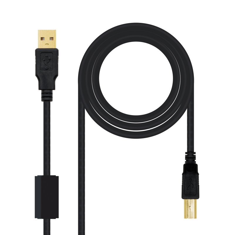 Nanocable Cable USB 2.0 Impresora Ferrita 5 M Nanocable Cable USB 2.0 Impresora Ferrita 5 M