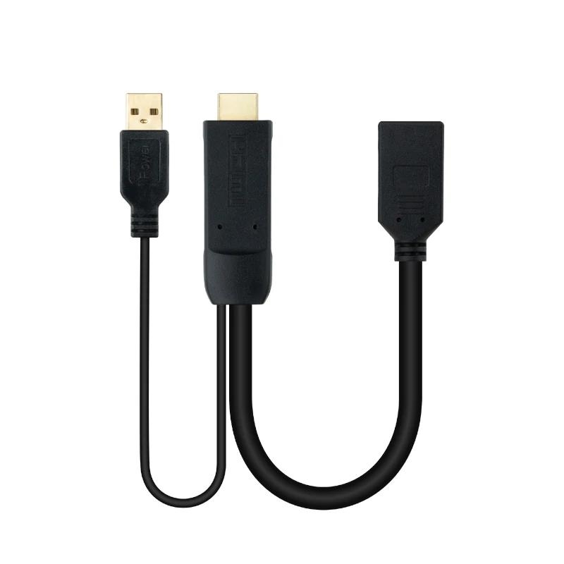 Nanocable Conversor HDMI/M a DP/H Negro 20 cm Nanocable Conversor HDMI/M a DP/H Negro 20 cm