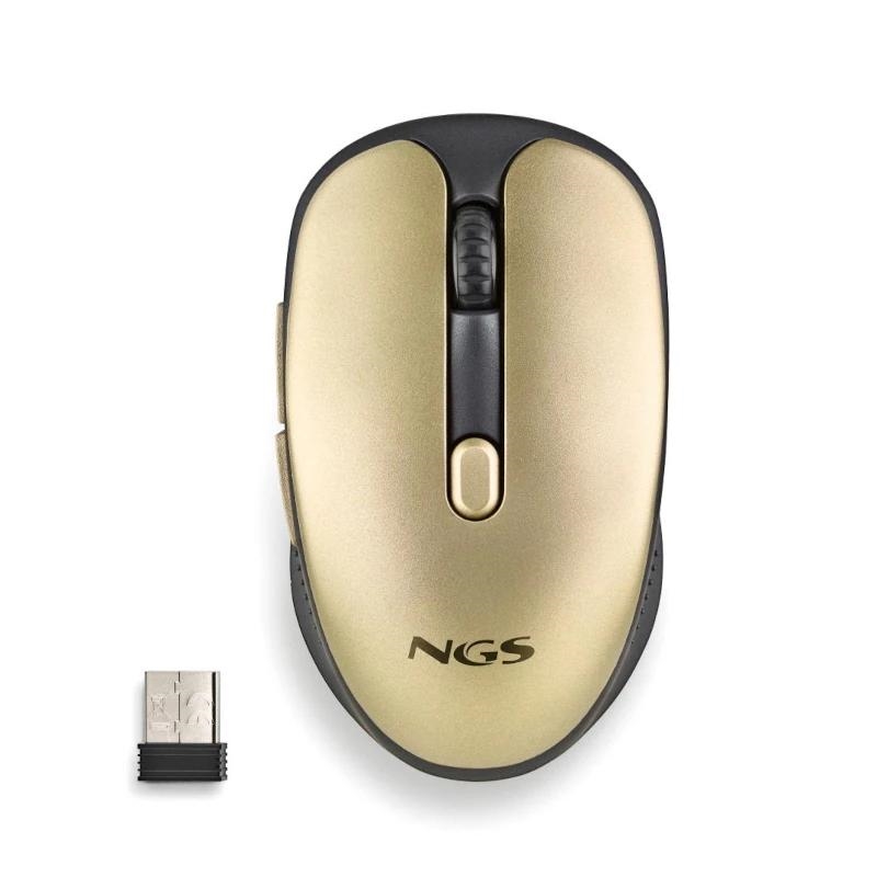 NGS Raton Inalambrico Recargable Silencioso Dorado NGS Raton Inalambrico Recargable Silencioso Dorado