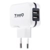 TOOQ Cargador pared 2xUSB Blanco 17w