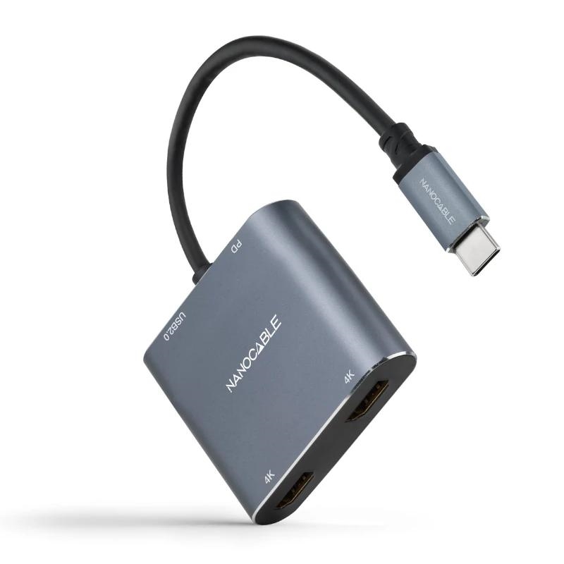 Nanocable Converosr USB-C a 2xHDMI/USB2.0/PD Nanocable Converosr USB-C a 2xHDMI/USB2.0/PD