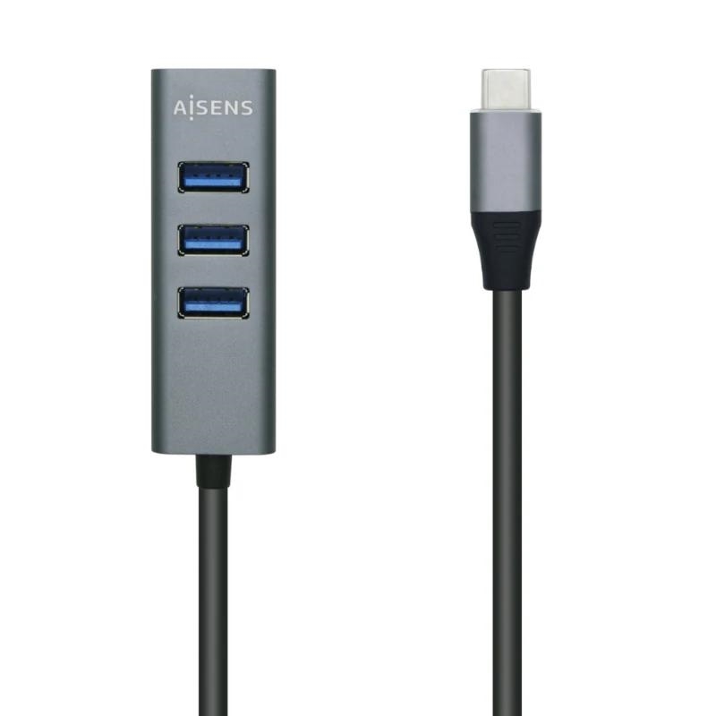 Aisens Hub USB 3.1 Alu C/M-4Xtipo A/H Gris 10Cm Aisens Hub USB 3.1 Alu C/M-4Xtipo A/H Gris 10Cm